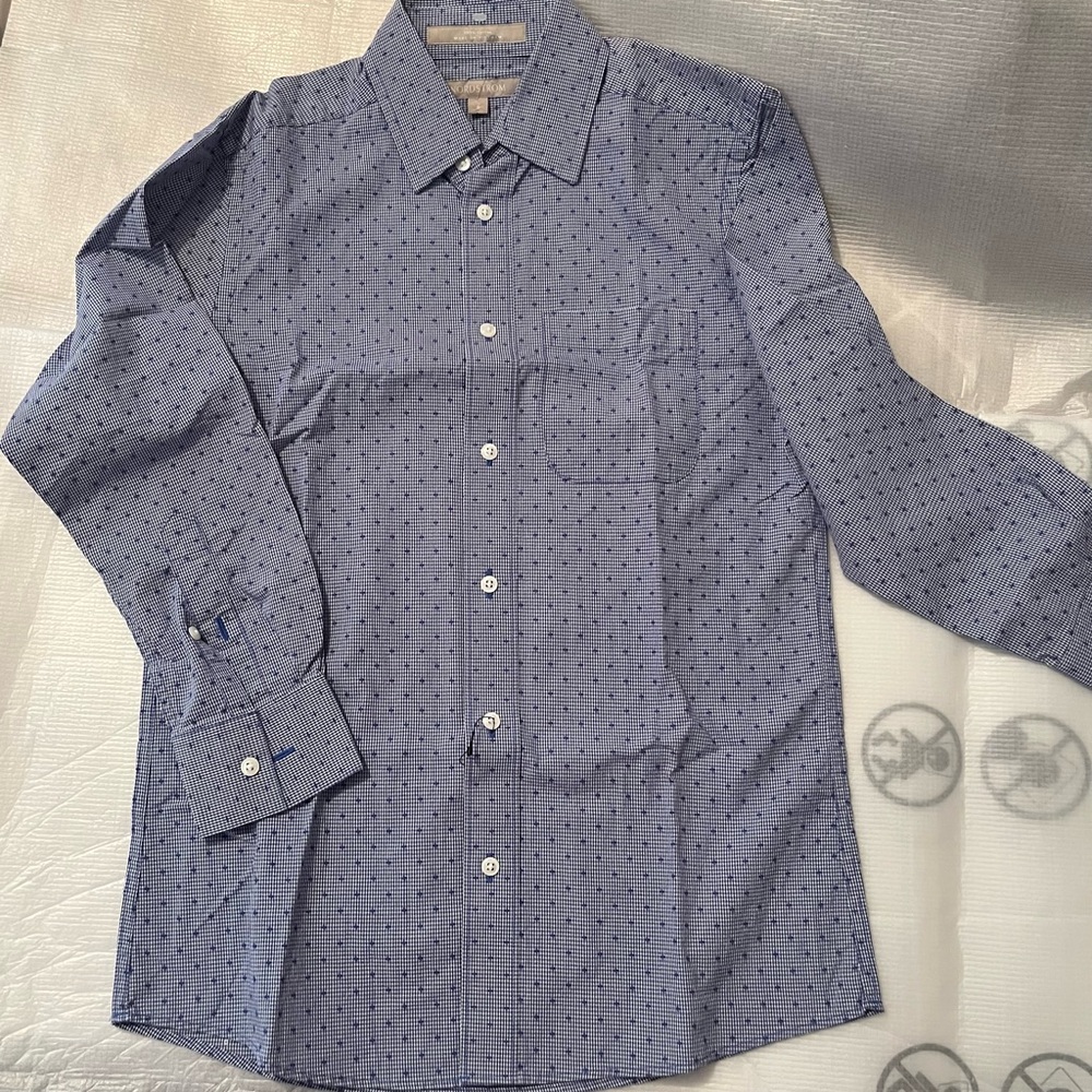 Nordstrom Boys’ Blue Patterned Shirt(size 8)